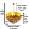 The size of the chandelier is large it will fit easily in your place.